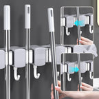 Bore-free suction cup mop holder for the bathroom