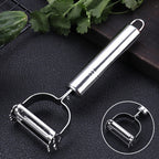3-piece set with peeling tools in stainless steel