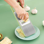 Multi-functional 7-in-1 kitchen chopper in stainless steel with hand protection