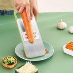 Multi-functional 7-in-1 kitchen chopper in stainless steel with hand protection