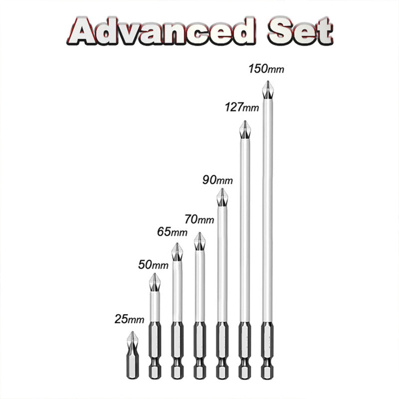 Set with non-slip screwdriver bits