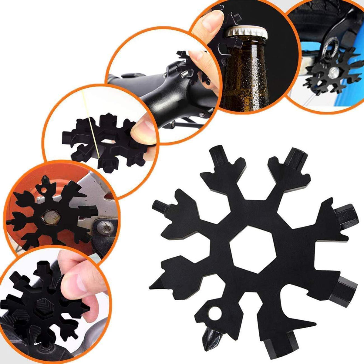Multifunctional snowflake key with fingertip gyro