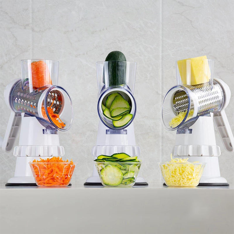 3-in-1 rotating cheese slicer and vegetable cutter