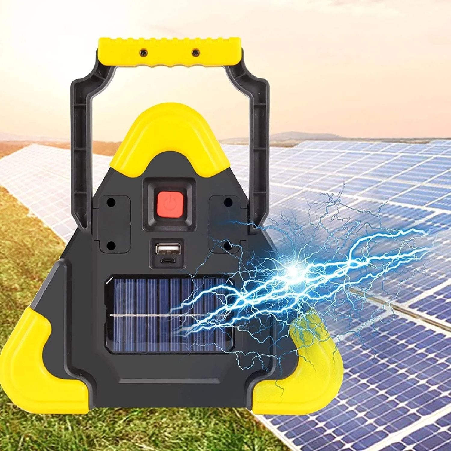2-IN-1 solar-powered warning light at the roadside