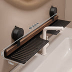 Shelf with suction cups in walnut