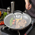 Silicone pot lid with anti-scalding knob that keeps the handle