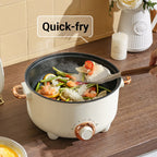 Multifunctional electric non-stick cooker with steamer