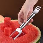 2-in-1 watermelon knife and fork in stainless steel