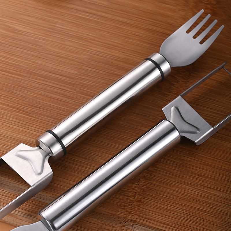 2-in-1 watermelon knife and fork in stainless steel