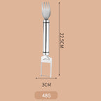 2-in-1 watermelon knife and fork in stainless steel