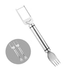 2-in-1 watermelon knife and fork in stainless steel