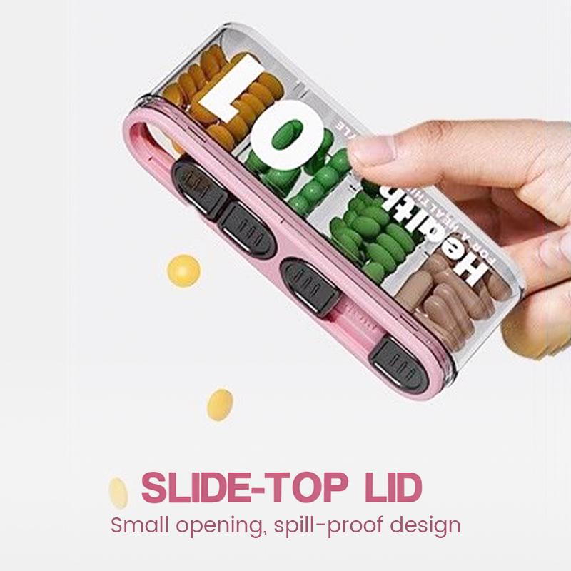 Portable, sealed pill holder with 4 compartments