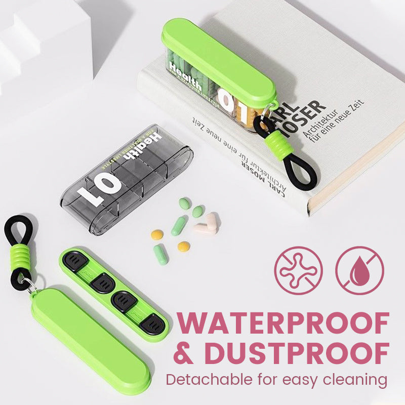 Portable, sealed pill holder with 4 compartments