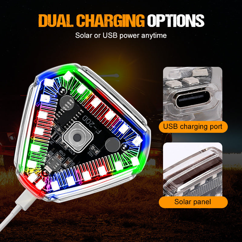 Super sharp solar flashing warning lights