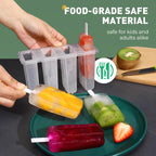 Ice pop mold with 4 cavities, lid and sticks