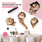 3D stickers with cats and dogs that can be removed