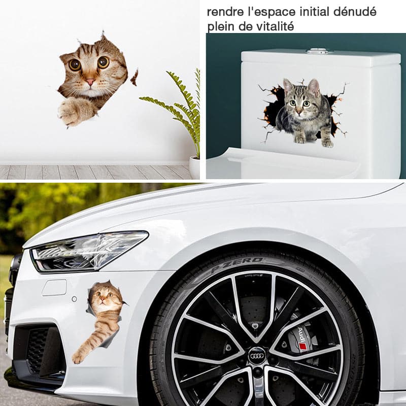 3D stickers with cats and dogs that can be removed