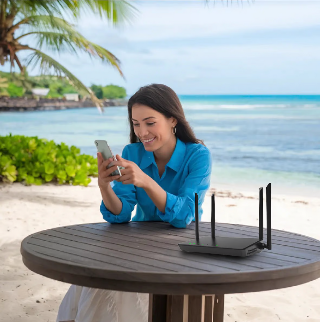 Wireless SIM router with antenna