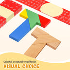 T-shaped educational wooden puzzle