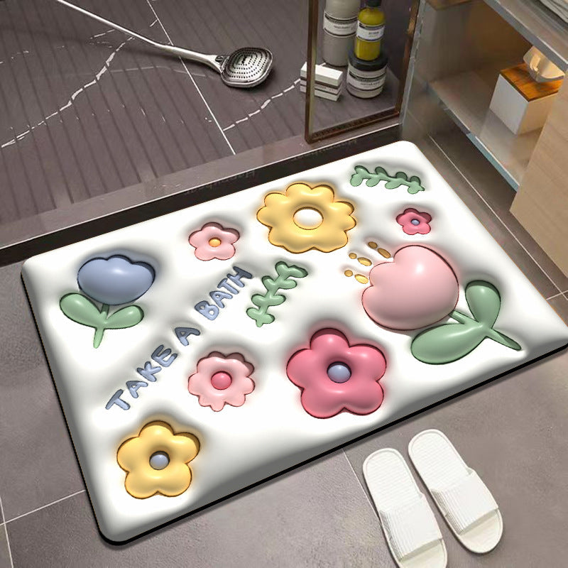 3D visual slip-resistant absorbent mat