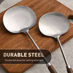 2-in-1 cooking spoon in stainless steel