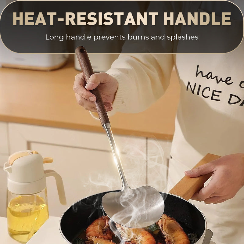 2-in-1 cooking spoon in stainless steel