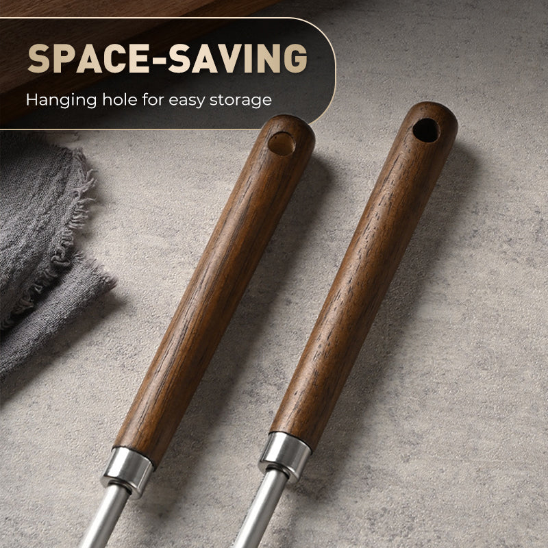 2-in-1 cooking spoon in stainless steel