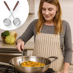 2-in-1 cooking spoon in stainless steel