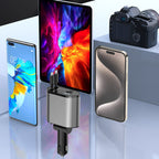 4-in-1 fast charger and retractable car charger