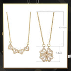Heart-shaped necklace with four leaves