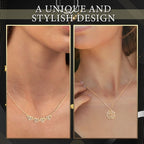 Heart-shaped necklace with four leaves