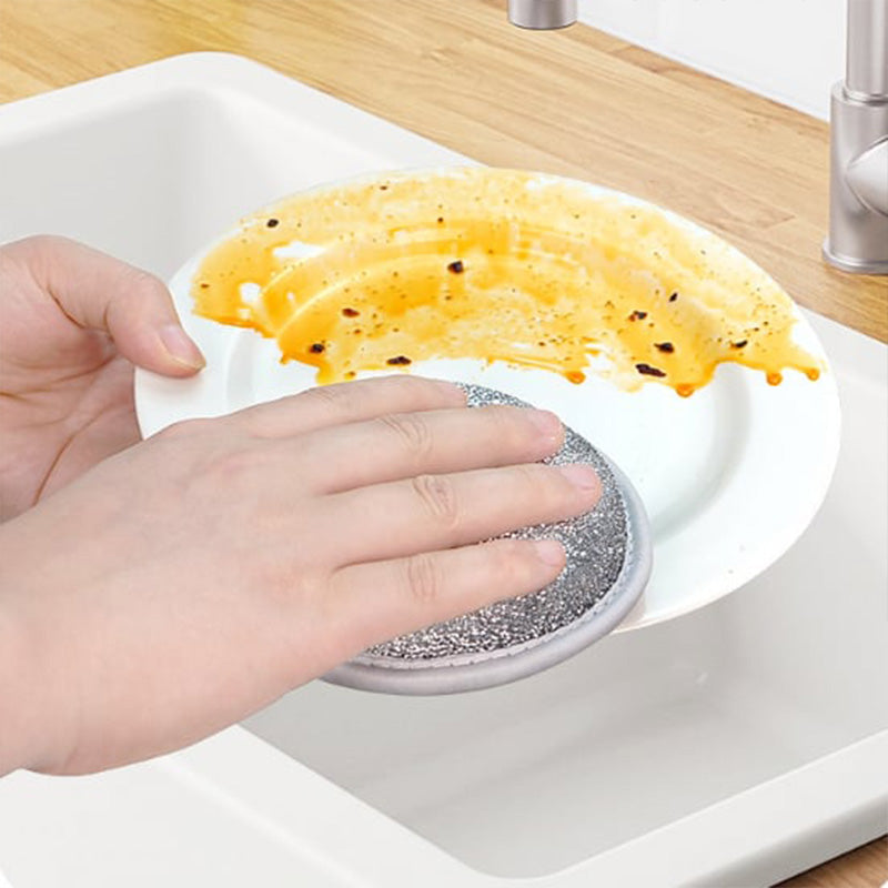 Double-sided round sponge scrubbers for the kitchen