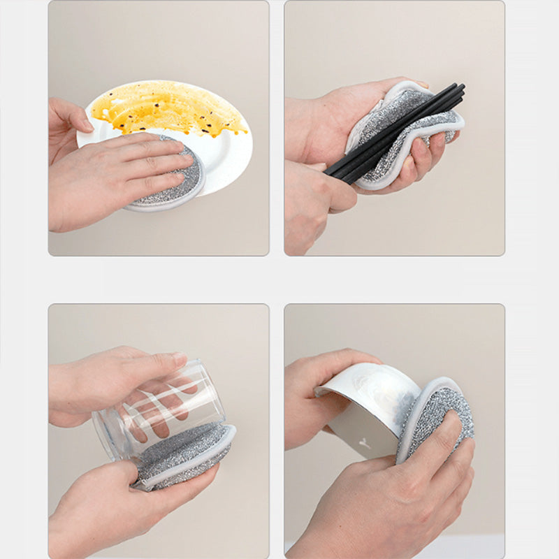 Double-sided round sponge scrubbers for the kitchen