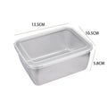 Rectangular dinner plate in stainless steel
