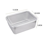 Rectangular dinner plate in stainless steel