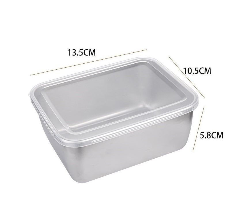 Rectangular dinner plate in stainless steel