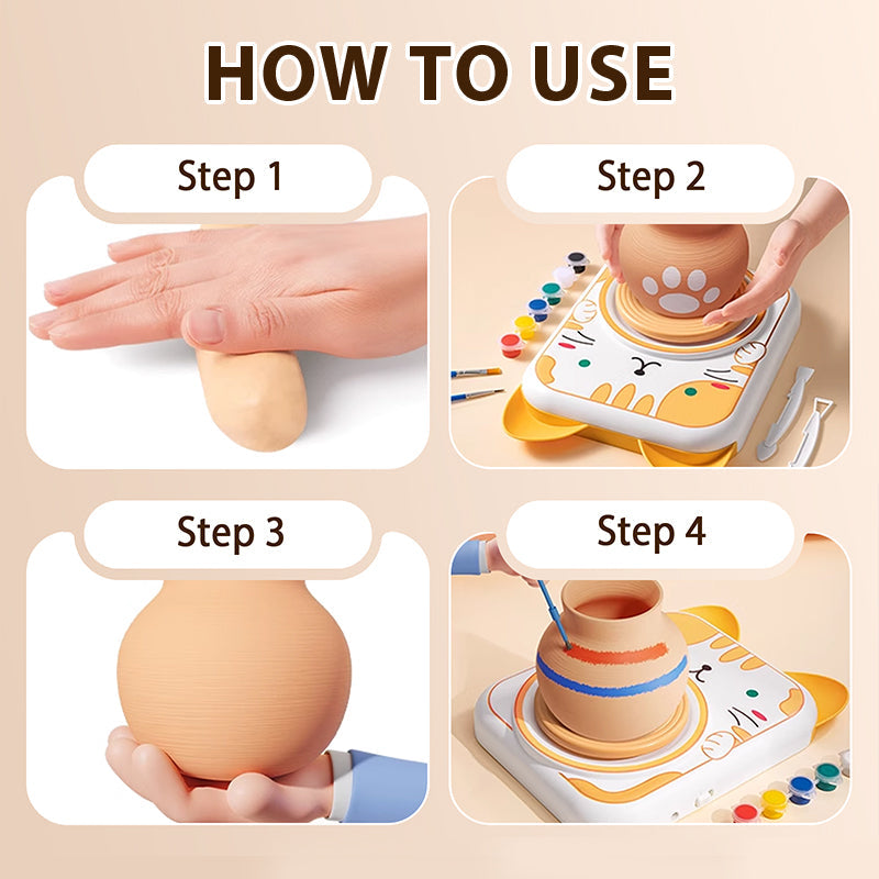 Sweet ceramic wheel set for kids