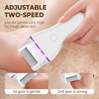 2-step wireless electric callus remover with 2 interchangeable heads