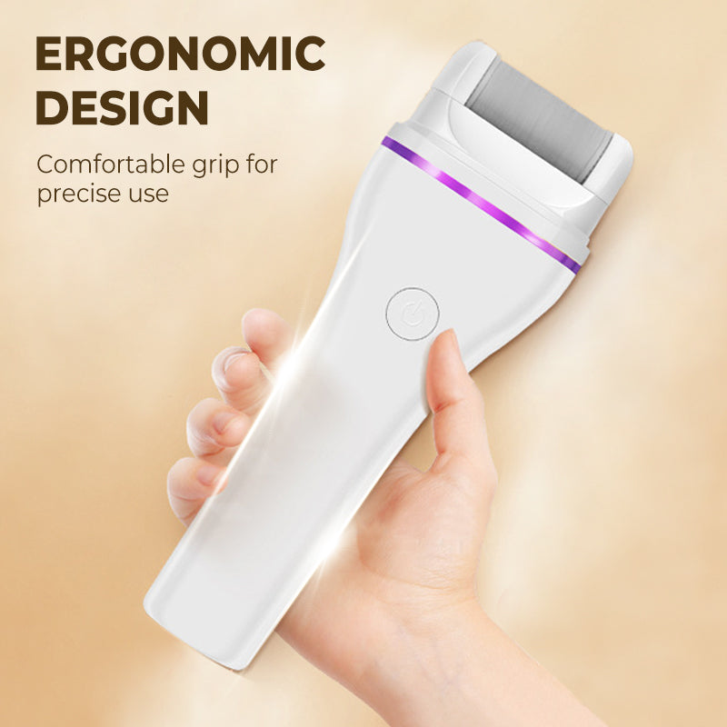 2-step wireless electric callus remover with 2 interchangeable heads
