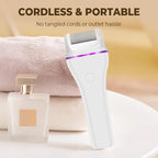2-step wireless electric callus remover with 2 interchangeable heads
