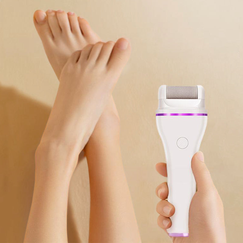 2-step wireless electric callus remover with 2 interchangeable heads