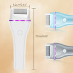 2-step wireless electric callus remover with 2 interchangeable heads