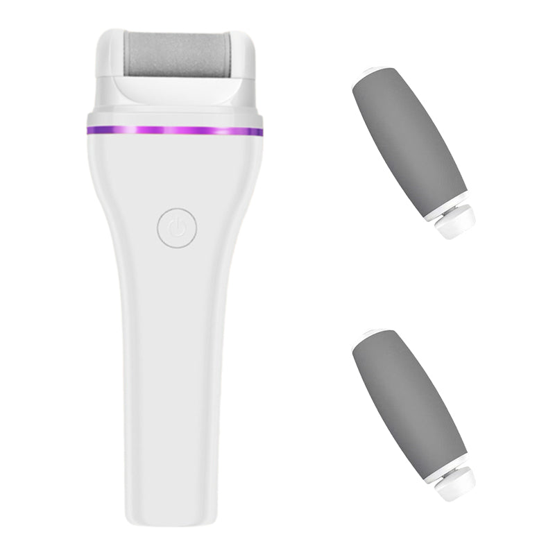 2-step wireless electric callus remover with 2 interchangeable heads