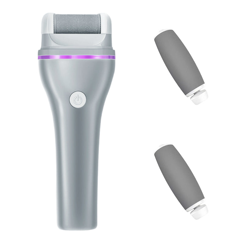 2-step wireless electric callus remover with 2 interchangeable heads