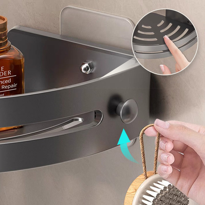 Corner shower shelf without drilling with hooks