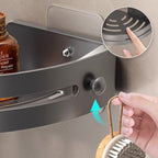 Corner shower shelf without drilling with hooks
