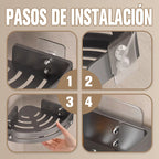 Corner shower shelf without drilling with hooks