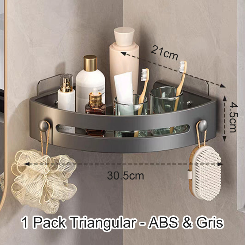 Corner shower shelf without drilling with hooks