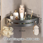 Corner shower shelf without drilling with hooks