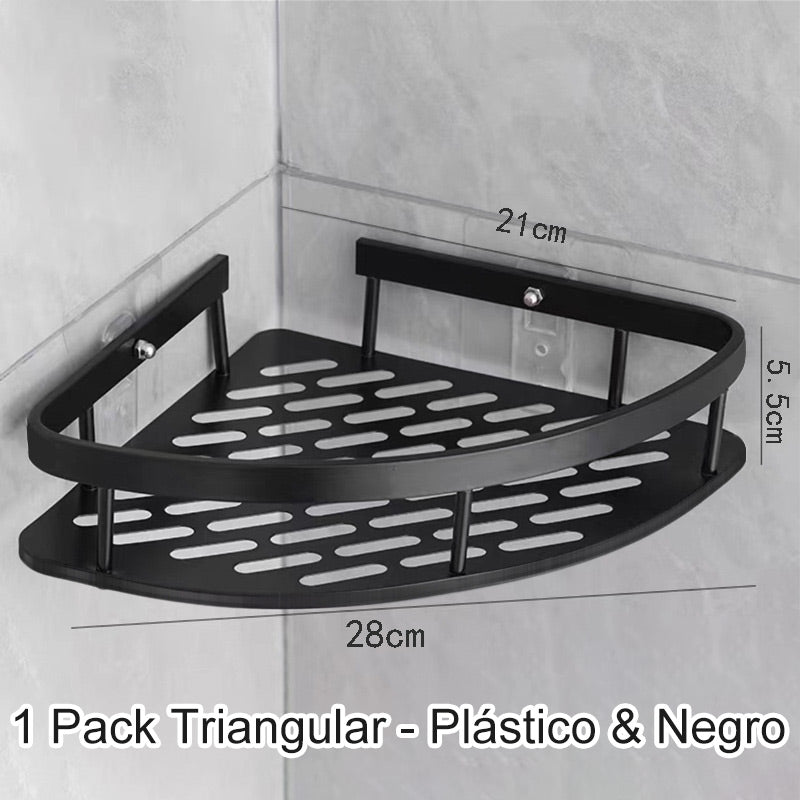 Corner shower shelf without drilling with hooks